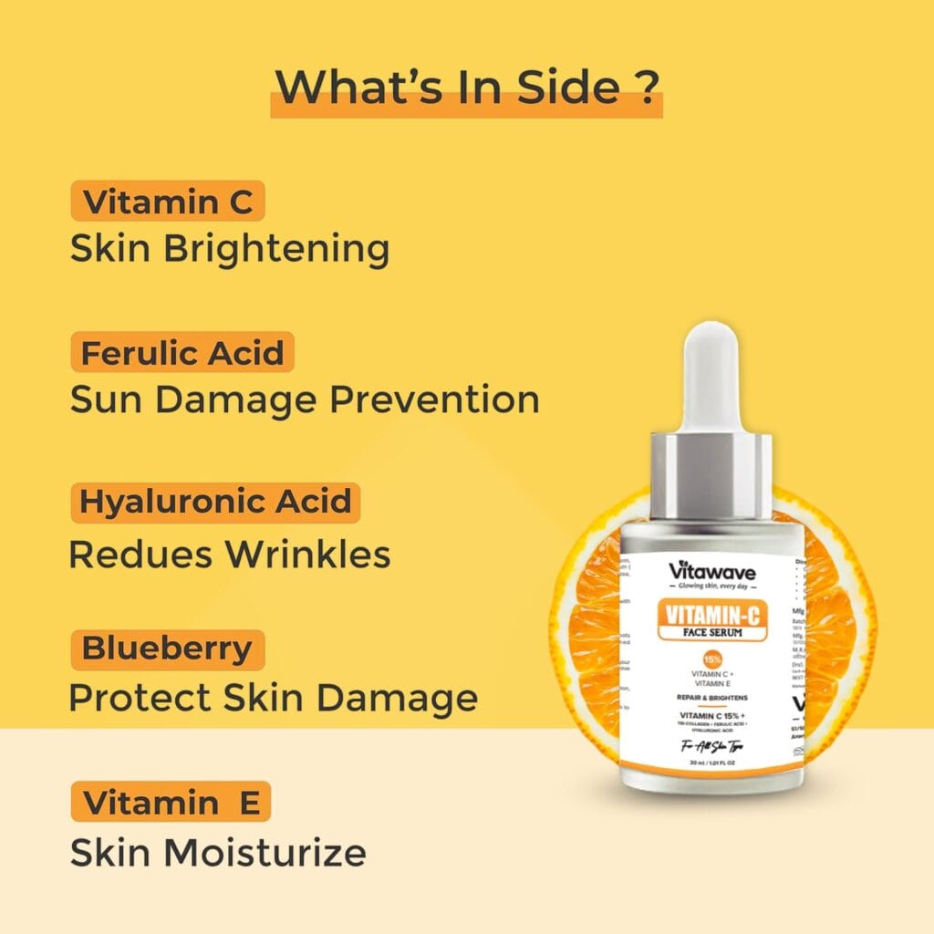 vitawave face serum product image with details