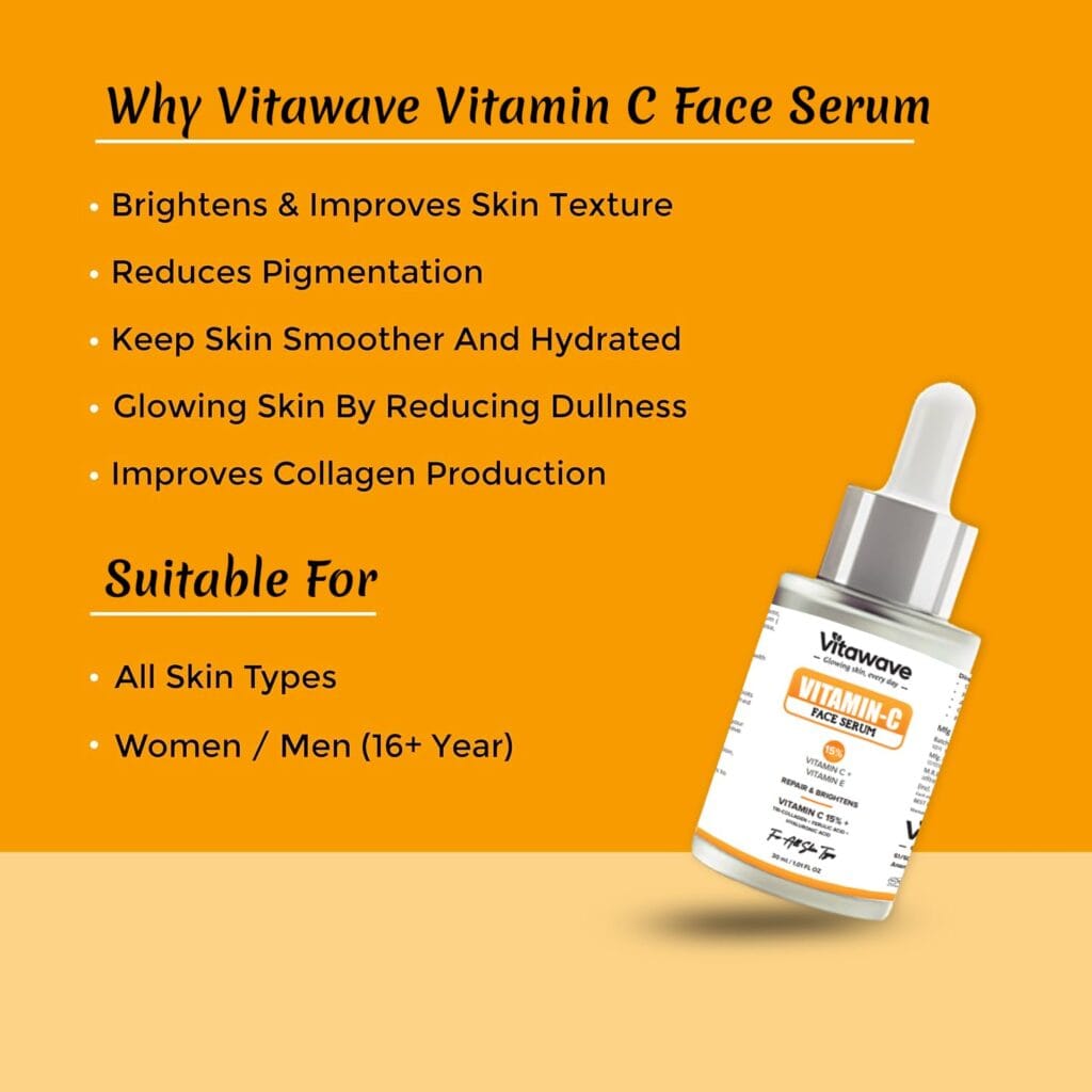 vitawave face serum product image with details