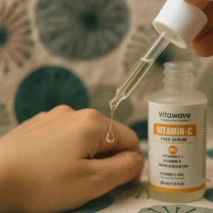 Vitamin C Serum 1 person applying vitawave serum on the hand
