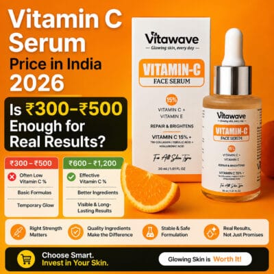 Vitamin C Serum Price in India 2026 — Is ₹300–₹500 Enough for Real Results?